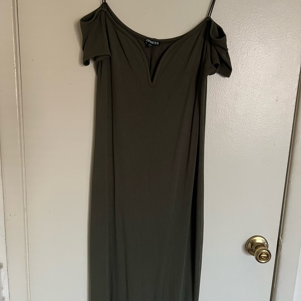Olive Green Express Sweater Dress